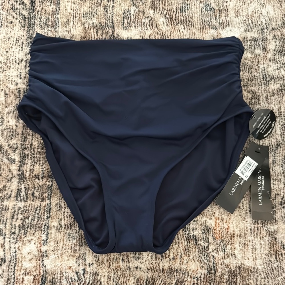 Carmen Marc Valvo Women's Navy Bikini Bottom